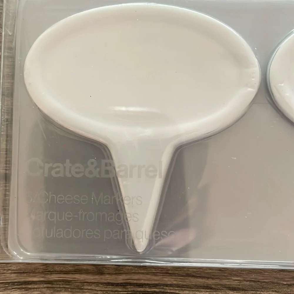 Crate & Barrel White Porcelain Cheese Markers